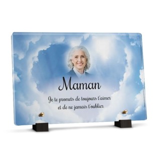 Plaque funéraire rectangle - Ciel maman
