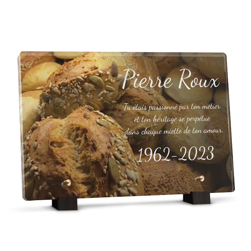 Plaque avec décor de pain pour boulanger