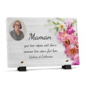 Plaque funéraire pour 1 personne avec fleurs