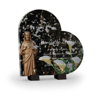 Christ sur plaque funéraire personnalisée avec texte