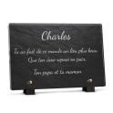 Plaque funéraire motif ardoise personnalisée avec texte