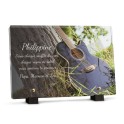 Plaque funéraire guitare personnalisée avec texte