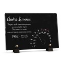 Plaque funéraire compteur de vitesse voiture personnalisée avec texte