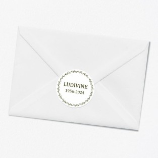 Stickers décès personnalisé cercle floral