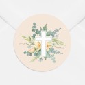 Stickers décès personnalisé croix catholique