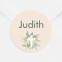Stickers décès personnalisé croix catholique