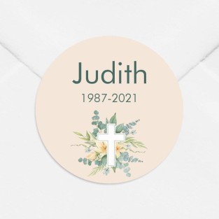 Stickers décès personnalisé croix catholique