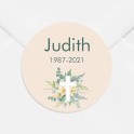 Stickers décès personnalisé croix catholique