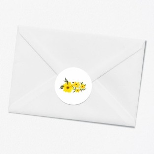 Stickers décès personnalisé fleur jaune