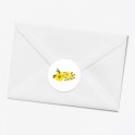 Stickers décès personnalisé fleur jaune