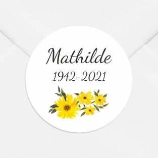 Stickers décès personnalisé fleur jaune