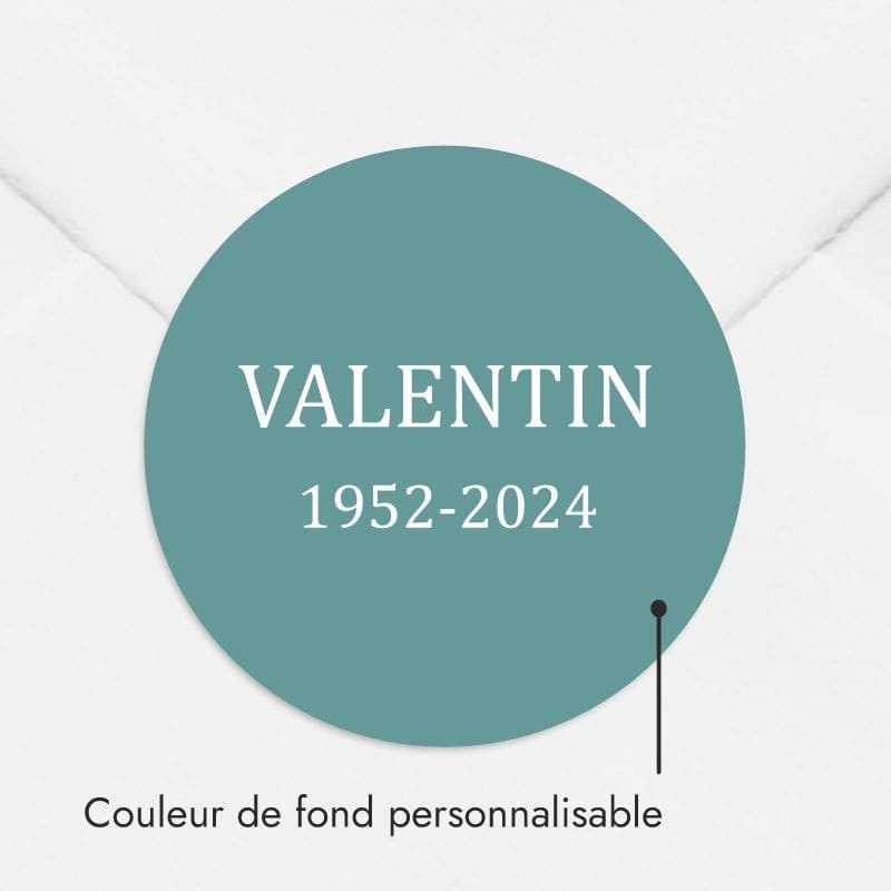 Stickers décès texte personnalisé