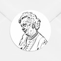 Stickers décès personnalisé photo dessin au trait