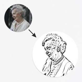 Stickers décès personnalisé photo dessin au trait