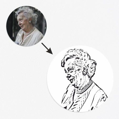 Stickers décès personnalisé photo dessin au trait Stickers décès personnalisé photo dessin au trait