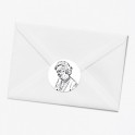 Stickers décès personnalisé photo dessin au trait