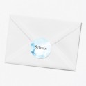 Stickers décès personnalisé bleu plume