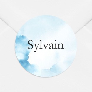 Stickers décès personnalisé bleu plume