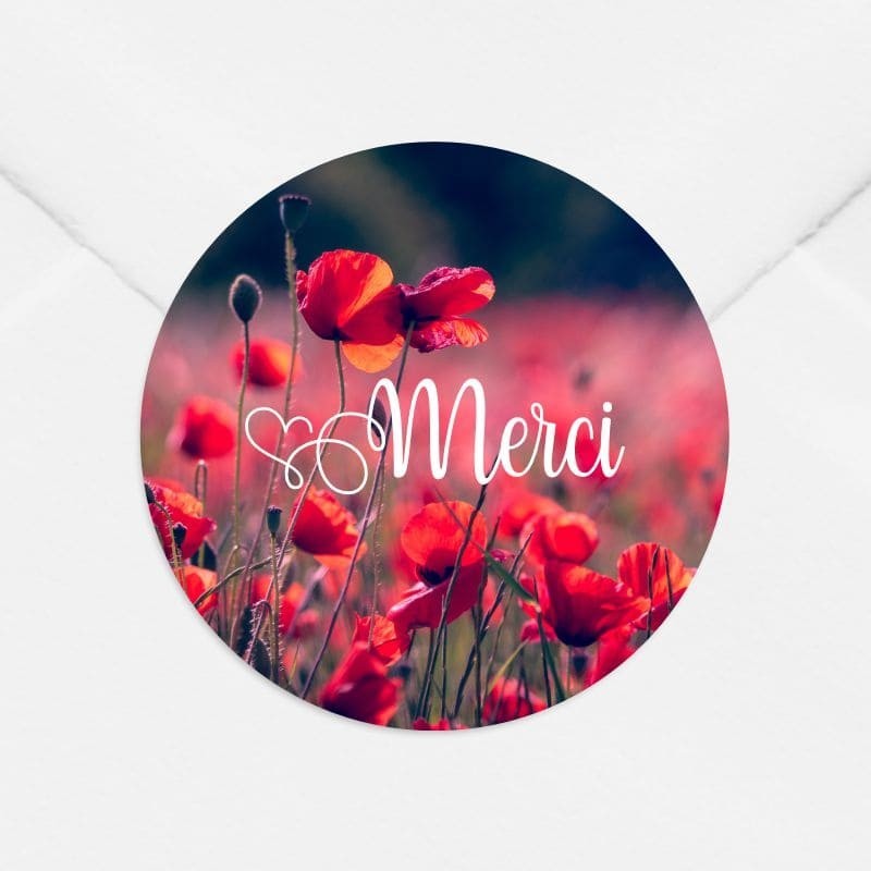 Stickers décès coquelicot