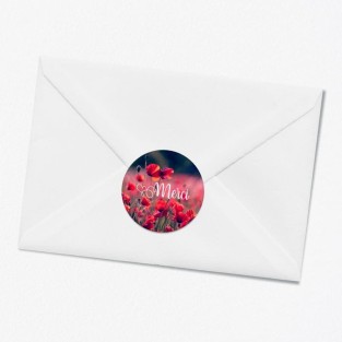 Stickers décès coquelicot