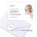 Carte de remerciements décès fleurie