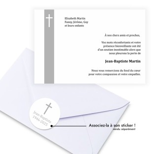 Carte de remerciements funéraire religieuse