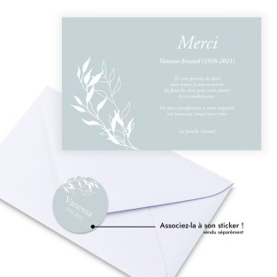 Carte de remerciements décès laurier