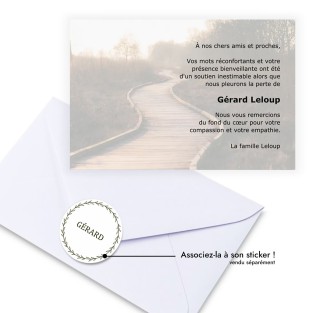 Carte de remerciements funérailles dernier voyage