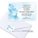 Carte de remerciements funéraire abstrait plume