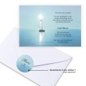 Carte de remerciements funérailles mer bateau