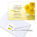 Carte de remerciements décès avec fleur jaune