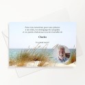 Carte de remerciements funéraire océan avec photo