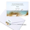 Carte de remerciements funéraire océan + stickers décès