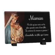 Plaque tombale avec vierge, ange ou saint