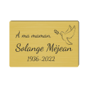 Plaque funéraire gravée personnalisée
